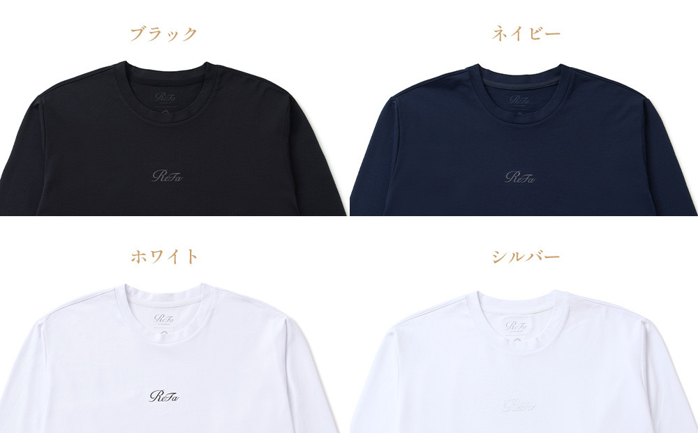 【ブラック Mサイズ】リファ バイタルテック コンフォートジャージー クルーネックロングTシャツ