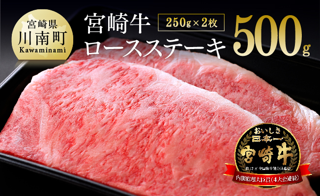 宮崎牛 ロースステーキ 500g (250ｇ×2枚) ※発送月が選べます※【 肉 牛肉 国産 黒毛和牛 ステーキ 】 [D0644]