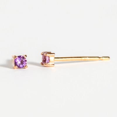 ふるさと納税 大津市 【10金 アメジストピアス】大人可愛い天然石 2月誕生石 K10イエローゴールド スタッドタイプ |  | 02