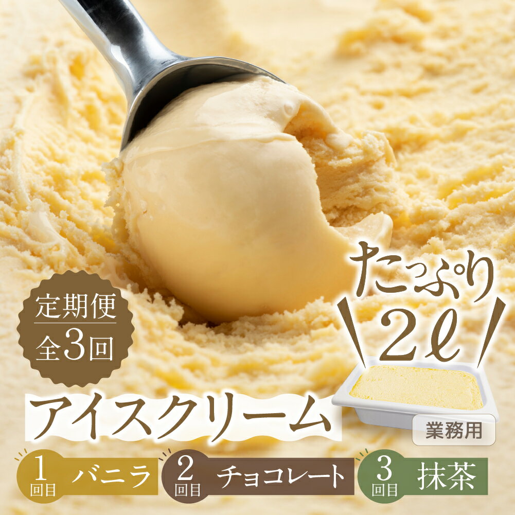 【ふるさと納税】【定期便3回】大容量 アイスクリーム 2L ( バニラ チョコレート 抹茶 )をお届け 業務用 訳あり 訳アリ 北海道産 純生クリーム 牛乳 国産 本巣市 卵 無添加 甘い スイーツ デザート コーヒー メロン いちご [mt334] 48000円