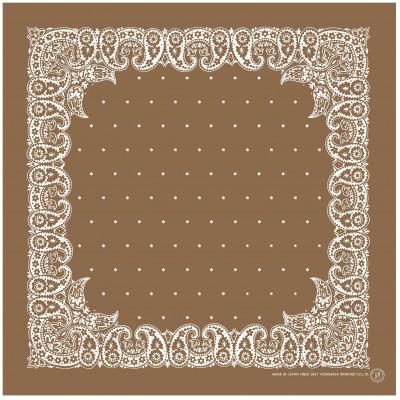 ふるさと納税 長浜市 浜ちりめんシルク100%の洗濯機でも洗えるシルクスカーフ(70×70)Brown-ペイズリー柄