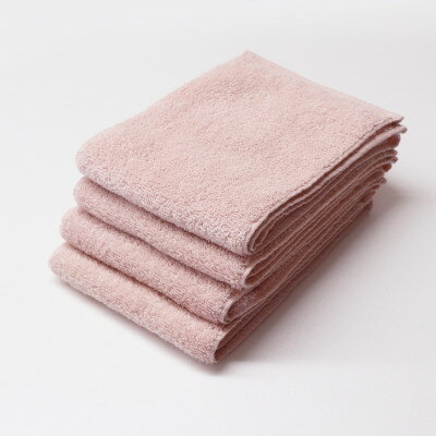 【ふるさと納税】フェイスのハンブンタオル4枚セット(ピンク)【1670182】