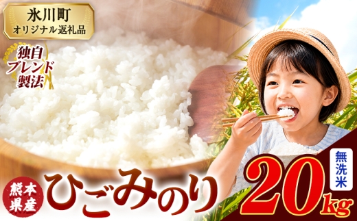 ひごみのり 無洗米 熊本県産 ブレンド米 20kg 熊本県産 ふるさと納税  精米 米 こめ ふるさとのうぜい コメ お米 おこめ《7-14日以内に出荷予定(土日祝除く)》
