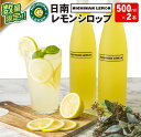 【ふるさと納税】無添加!!てんさい糖使用!! 数量限定 日南レモン シロップ レモン果汁 500ml 2本 セット れもん 檸檬 柑橘 フルーツ 果物 くだもの 無添加 飲料 飲み物 オリジナル ブレンド ホット アイス ソーダ割 レモンケーキ 国産 人気 おすすめ 宮崎県 送料無料