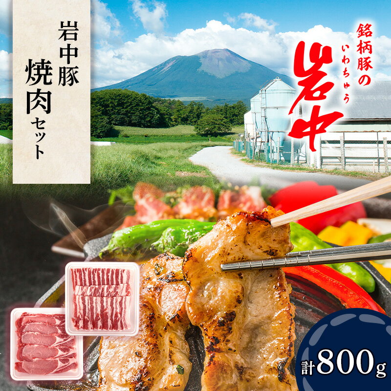 【ふるさと納税】 岩中豚 焼肉セット 合計約800g 豚肉 焼き肉 ロース厚切り バラ 国産 銘柄豚 詰め合わせ BBQ バーベキュー キャンプ アウトドア 料理 焼肉 鉄板焼き 岩手県 盛岡市 東北 岩手 盛岡 株式会社ベルジョイス