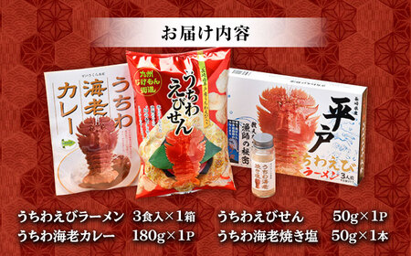 4種のウチワエビづくし【株式会社ひらど新鮮市場】[KAB103]/ 長崎 平戸 加工品 惣菜 カレー 煎餅 ラーメン 塩