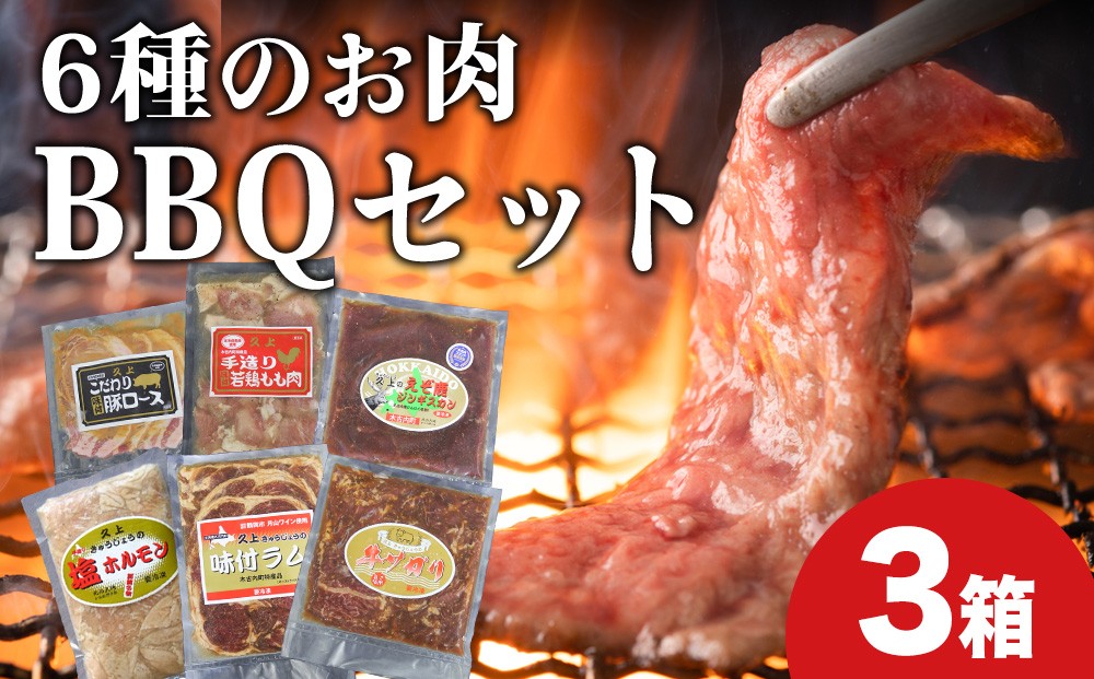 
                  エンジョイ！BBQセット　～焼肉6種　5人前コース～　3箱セット　お肉・牛肉・焼肉・バーベキュー・肉の加工品
                