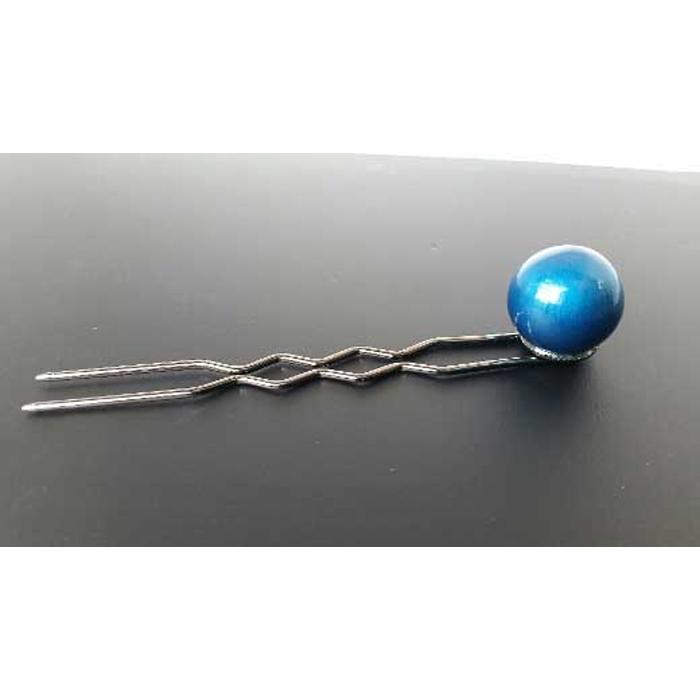 【ふるさと納税】【本漆塗】・漆玉かんざし(メタリックブルー色) 職人手作り 工芸品 和装 洋装 装飾 髪飾り