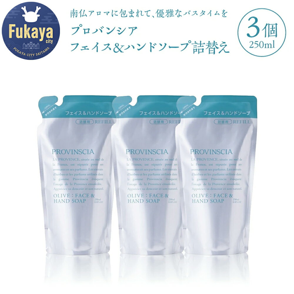 【ふるさと納税】【ペリカン石鹸】プロバンシア フェイス＆ハンドソープ 詰替えパウチ　250ml×3個　【11218-0918】