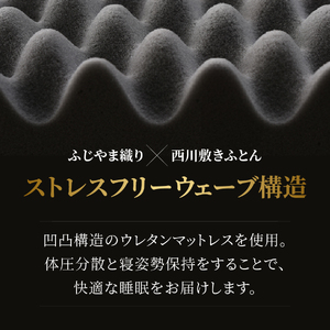 ふじやま織西川敷きふとん【しっかりたためる三つ折りタイプ】SDサイズ