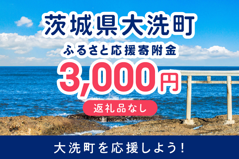 【返礼品なしのご寄附】 茨城県大洗町 1口 3,000円 茨城県 大洗町 応援寄附金 寄附のみ