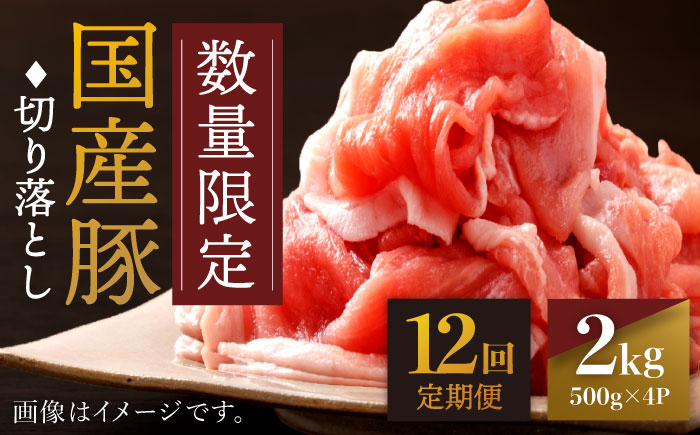 
【12回定期便】 切り落とし 長崎県産豚 切り落とし 計24kg（約2kg×12回） 豚肉 ブタ 豚 切り落とし 切り落とし ＜宮本畜産＞ [CFA016]
