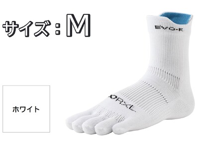 R×L（アールエル）EVO-FL ランニングソックス ロング（5本指）ホワイト Mサイズ
