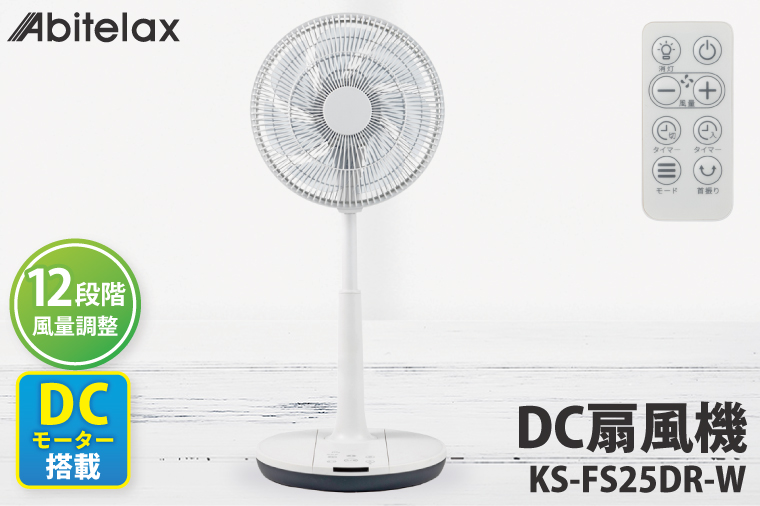 【数量限定】「寄附額改定しました!!」ケーズデンキオリジナルモデル DC扇風機 KS-FS25DR-W【家電 静音 省エネ DCモーター 風量調節 首振り 新生活】(NE-6)
