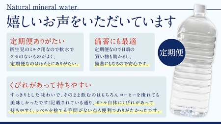 【 3回 隔月 定期便 】 嬬恋の 天然水 ラベルレス ボトル 2L × 10本 入 × 1箱 × 3回 水 ミネラルウォーター 2000ml 2リットル [BA033tu]