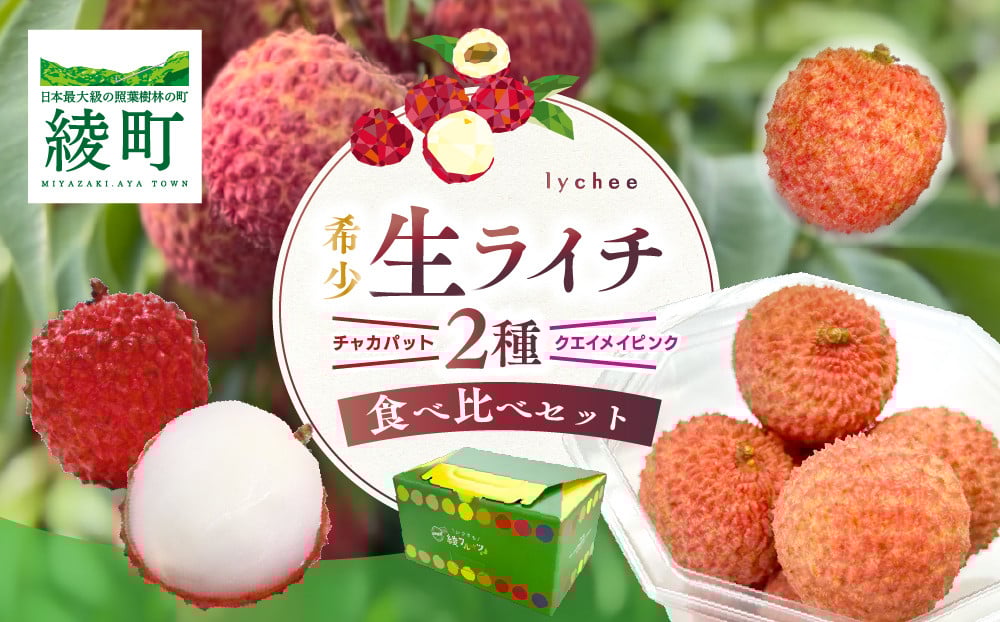
            【数量限定】希少 国産 綾生ライチ 2種食べ比べセット / 宮崎県産  綾町 ライチ 希少 国産ライチ 果物 フルーツ 産地直送 お中元
          