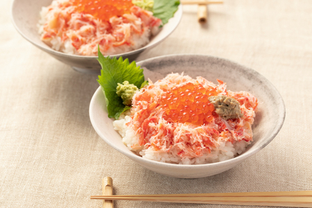 かに丼セット 4人前 おうちでかじま丼 冷凍 海鮮 いくら カニ丼 お手軽 時短クッキング かに カニ 蟹 イクラ_AF002