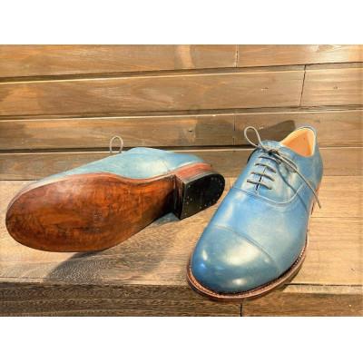 ふるさと納税 海陽町 【25.5cm】メンズ　藍染ドレスシューズ　ハンドソーンウェルトテッド製法