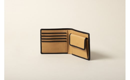 FORESENT FACE-M ブラック｜革のカシミヤ 郡上市産 明宝鹿革 二つ折り財布／レザー ウォレット サイフ 財布 鹿革 110000円
