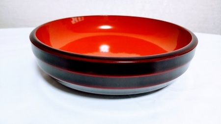 川連漆器 7寸ライン平鉢 漆器 [H2-61012]