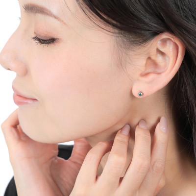 ふるさと納税 鳴沢村 ブルーダイヤ　0.2CT　ダイヤモンドピアス　E281BD-P |  | 03