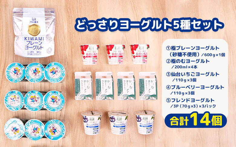 フロム蔵王　どっさりヨーグルト5種セット【01146】