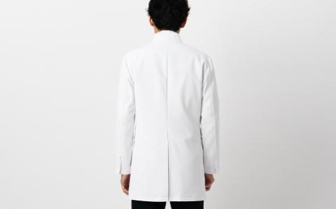 レピウスの白衣 【メンズ】 スタンドカラーZIP ショートコート [長袖] ストレッチ素材 / ネーム刺繍付き(サイズ：46サイズ) 46サイズ