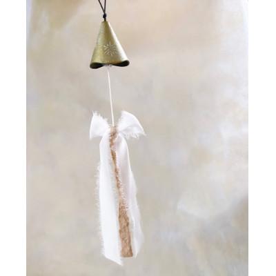 ふるさと納税 滝沢市 南部鉄器 風鈴 ウインドチャイム×リボン短冊　ホワイトゴールド