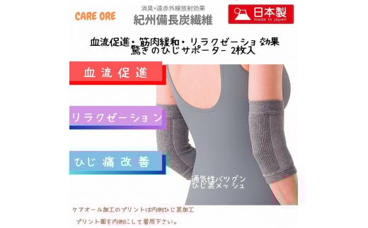 
血流促進・筋肉緩和・リラクゼーションの効果　驚きのひじサポーター　2枚入
