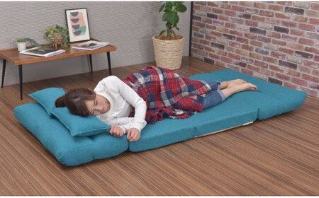 1台4役 カウチにもなるソファベッド・ライド　クッション２個付き（インディゴ）[5839-9402]