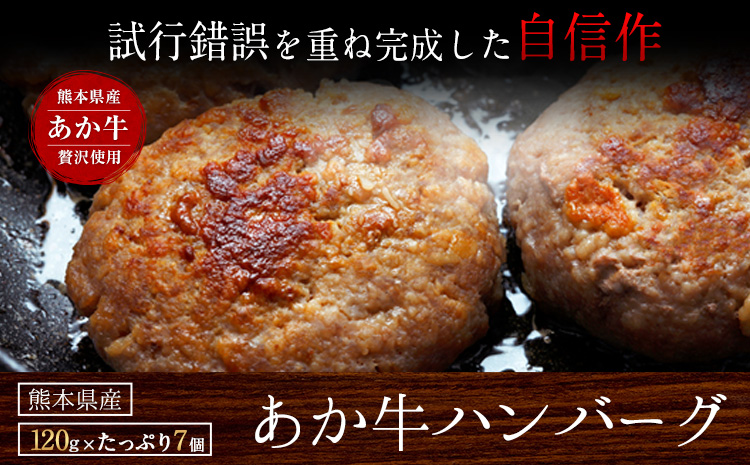 あか牛ハンバーグ 熊本産あか牛を使用した贅沢ハンバーグたっぷり7個入り 熊本あか牛 赤牛 あかうし《7-14日以内に出荷予定(土日祝除く)》