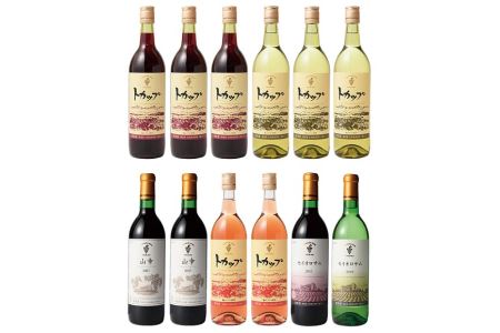 高評価5.0 十勝ワイン ハーフボトル12本（赤・白・ロゼ）セット 360ml×12本 赤ワイン 白ワイン ロゼワイン セイオロサム 山幸 トカップ 飲み切り