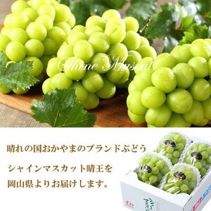 【2025年7月発送】岡山県産　シャインマスカット　晴王　2kg(3房～6房)【配送不可地域：離島・北海道・沖縄県】【1365938】