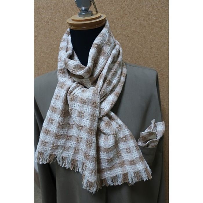 【ふるさと納税】 綿マフラー (チェック・中)1枚 ハンカチ(チェック)1枚 セット メンズ レディース マフラー 首巻き ネックウォーマー ハンカチ タオル 無農薬 有機肥料 年中 自然 柔らかい 洗える ファッション 小物 防寒 防寒グッズ 防寒対策 グッズ ギフト プレゼント