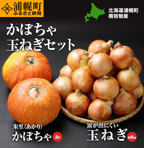 かぼちゃ(2玉)とたまねぎ(約5kg)のセット 橋枝物産　2026年9月中旬以降　順次発送