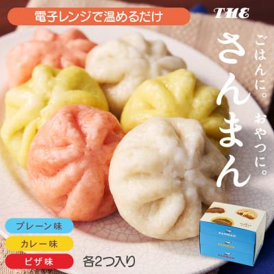 ふるさと納税 岩手県 岩手 大船渡 さんまの中華まん「さんまん」3箱 バラエティセット (1箱 2つ入り 計6個 )