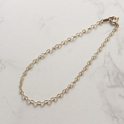 ふるさと納税 大津市 【K10イエローゴールド ペダルSチェーンブレスレット】17cm 可愛いが続く 上品アクセサリー |  | 03