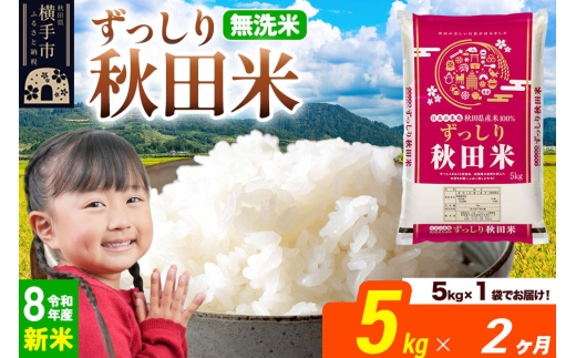 《令和8年産 新米受付》《定期便2ヶ月》秋田県 横手市産 ブレンド米【無洗米】5kg（5kg×1袋） [米 お米 こめ 白米 無洗米 ブレンド米 小分け ご飯 ごはん 秋田県産 横手市]