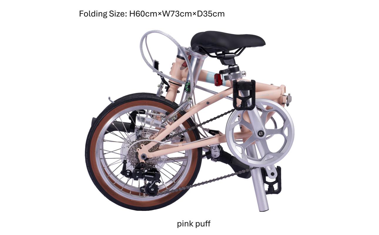 DAHON 折りたたみ自転車 Boardwalk 16インチ コンパクト SHIMANO7段変速 軽量 Pink Puff ピンクパフ 街乗り 通勤 通学｜武田産業 ダホン フォールディングバイク 人