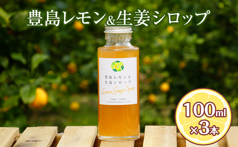 豊島レモン＆生姜シロップ 100ml×3本 果物類 柑橘類 檸檬 シロップ