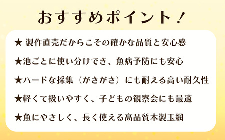 【網深め】養魚用ステンレス二重枠三角玉網（BL－39－3L）首補強有 No.547