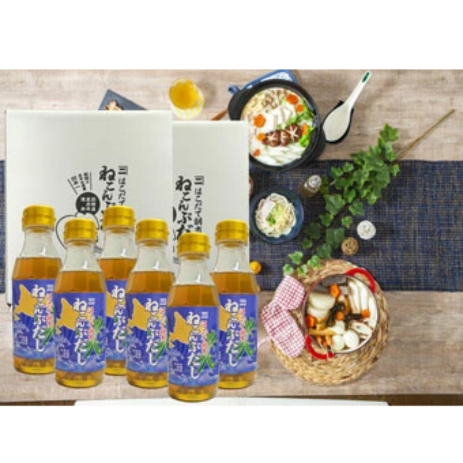 ＜函館カネニ＞はこだて朝市ねこんぶだしセット300mlx6本