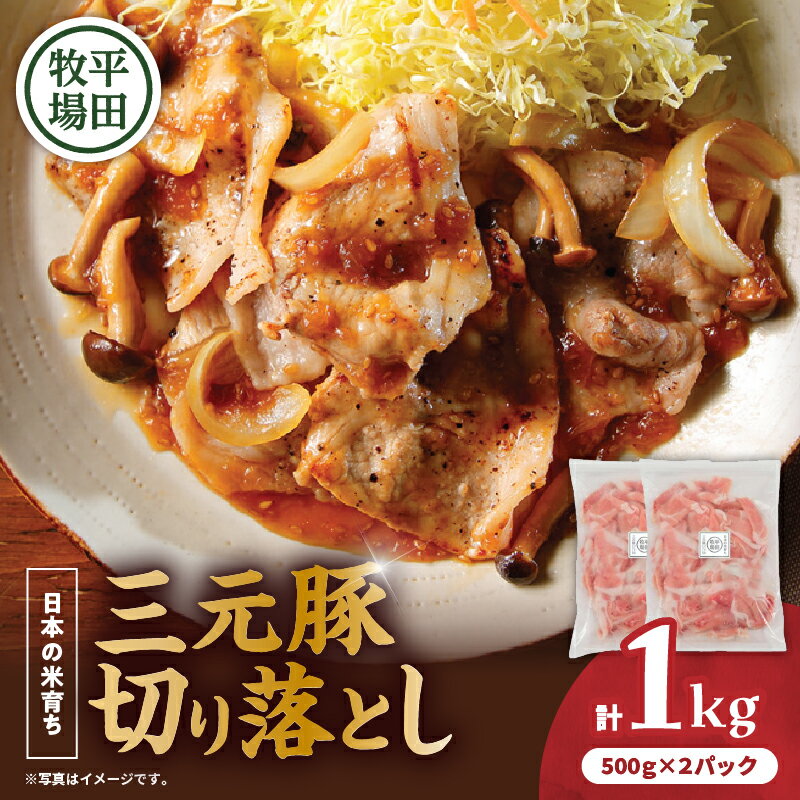 【ふるさと納税】＜選べる＞ 三元豚 切り落とし 計1kg ～ 3kg 日本の米育ち平田牧場 肉 お肉 豚 豚肉 切落し 上質 黒豚 バークシャー種 特別品種 便利 小分け パック おかず 美味しい 大容量 ボリューム 平田牧場 北海道 苫小牧市 おすすめ ランキング プレゼント ギフト
