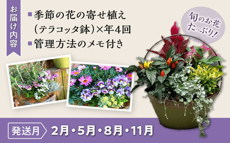 【4回定期便】おまかせ 季節の寄せ植え プランター 大村市 アトリウム琴花園[ACAB007]