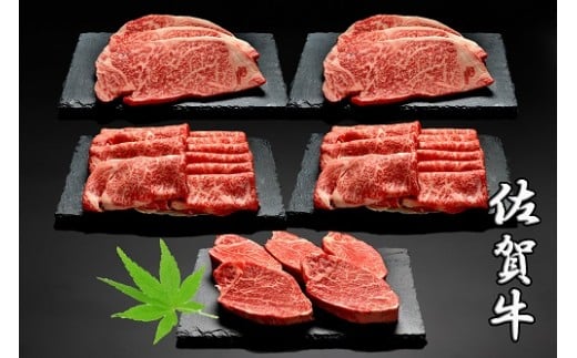 
            【定期便セット】【3回】【佐賀牛】サーロインステーキ1.2kg/フィレステーキ750g/ロースしゃぶしゃぶ用1.2kg
          