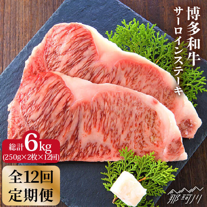 【ふるさと納税】【全12回定期便】博多和牛 牛肉 サーロイン ステーキ 500g（250g×2枚）＜株式会社MEAT PLUS＞那珂川市 | 肉 ブランド牛 国産 BBQ バーベキュー ▽希少部位 記念日 料理 家庭用 定期便 黒毛和牛[GBW018] 200000 20万円 以上