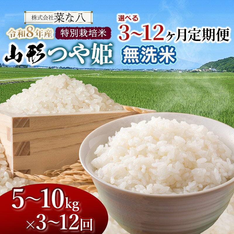 【ふるさと納税】【令和8年産先行予約】特別栽培米 山形つや姫【無洗米】 定期便　お選びください［5kg〜10kg／3〜12ヶ月］ ごはんソムリエ監修　一等米　2026年