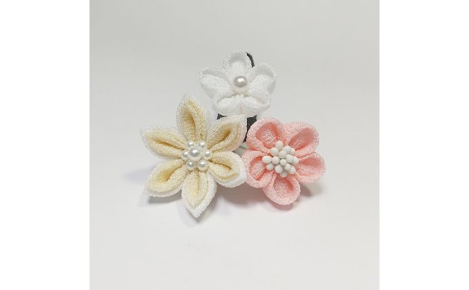 七五三ネコ髪飾り 2点セット 赤色