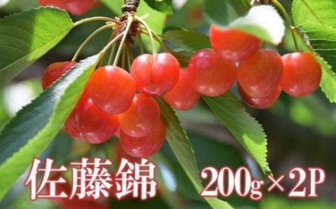 No.2282ヤマ考紺野果樹園 さくらんぼ 佐藤錦 200g×2パック【2025年発送】