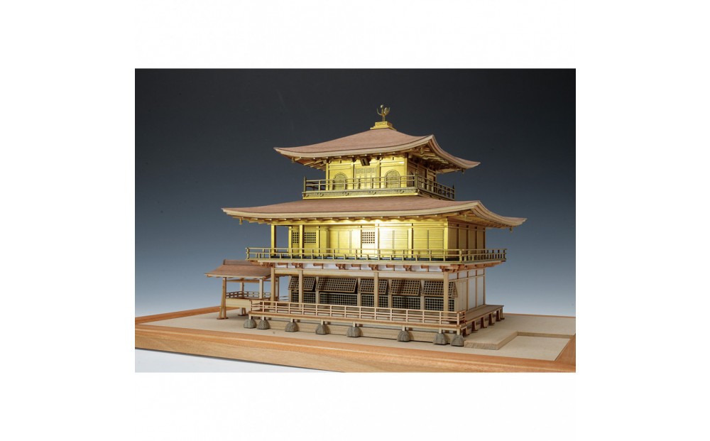 
            ウッディジョー　1/75　鹿苑寺金閣ゴールド仕様　木製模型キット
          